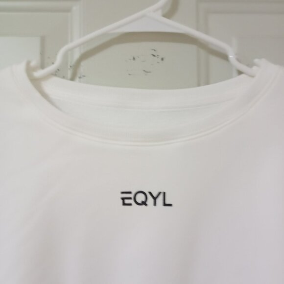 EQYL Sweatshirt Crop White Crewneck  Sise XL Womens Sport Sporty NWT - Picture 4 of 9